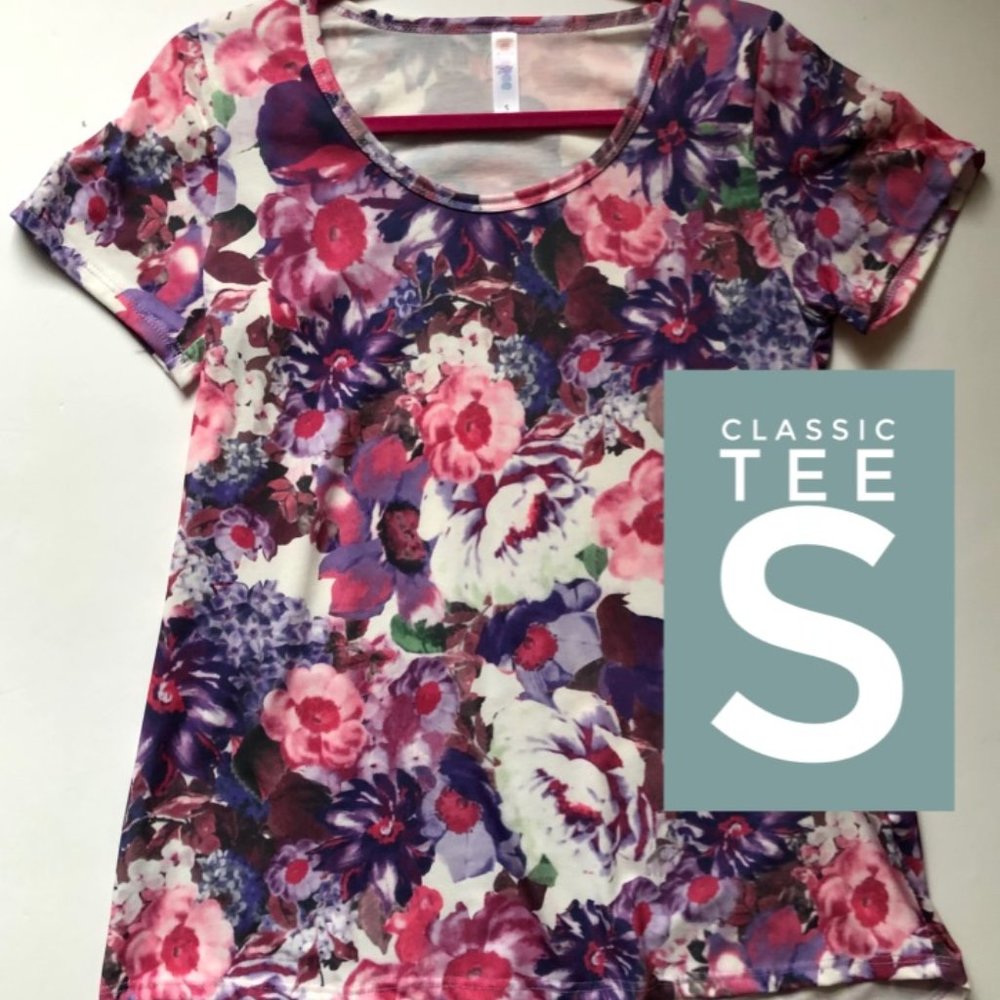 NWT LuLaRoe Classic T, Pink and Purple Floral, Size Small